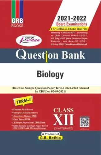 GRB Rachna Question Bank Biology Class 12 Term-I Chapter-Wise Objective Type and MCQs 