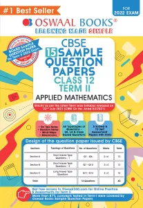 Oswaal CBSE Term 2 Applied Mathematics Class 12 Sample Question Papers Book (For Term-2 2022 Exam)