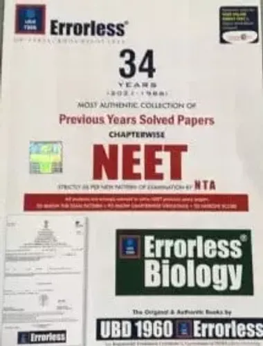 Errorless 34 Years Solved Paper NEET Biology (2022-23) 