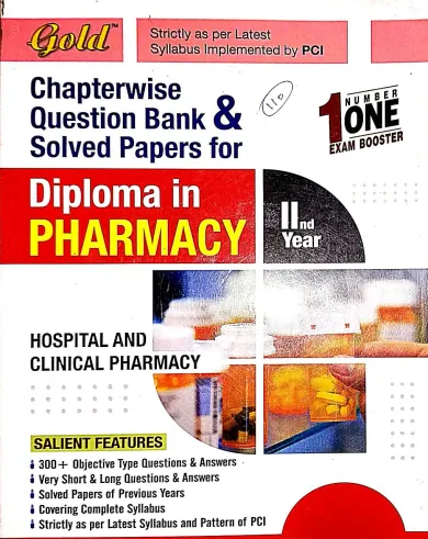 Diploma In Pharmacy Hospital And Clinical Pharmacy C.w.q.b Sp 2nd Year Latest Edition 2024