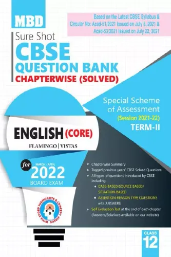 MBD Sure Shot Class 12 Question Bank English Core (Flamingo & Vistas) (Chapterwise Solved) Term-2 (Mar-Apr 2022) 