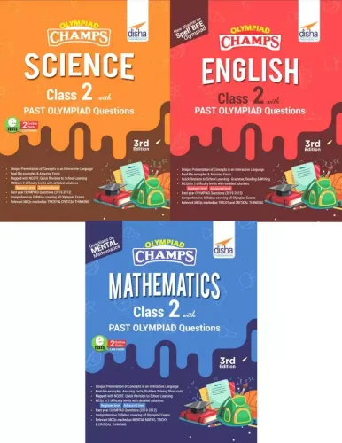 Olympiad Champs Science, Mathematics, English Class 2 with Past Questions 3rd Edition (set of 3 books)