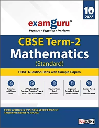 Examguru Mathematics (Standard) CBSE Question Bank With Sample Papers Term 2 Class 10 for 2022 Examination 