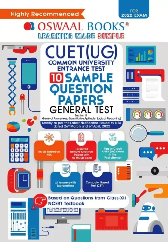 Oswaal NTA CUET (UG) 10 Sample Question Papers, General Test (Quantitative Aptitude, Logical Reasoning, General Awareness) (Entrance Exam Preparation Book 2022)