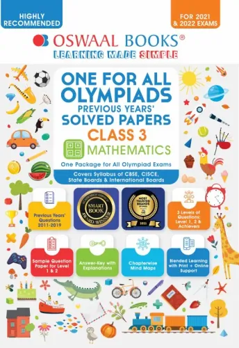 One for All Olympiad Previous Years Solved Papers, Class-3 Mathematics Book (For 2022 Exam)
