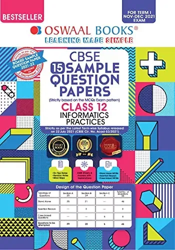 Oswaal CBSE Sample Question Paper Class 12 Informatics Practices Book (For Term I Nov-Dec 2021 Exam)