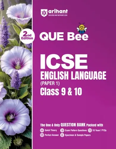 ICSE English Language (Paper I)Class 9 & 10 Exam | Quick Theory, Exam Pattern Questions & Sample Papers | As per Latest ICSE Syllabus | Que Bee 2nd Edition