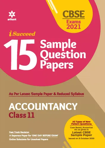 CBSE New Pattern 15 Sample Paper Accoutancy Class 11 for 2021 Exam with reduced Syllabus