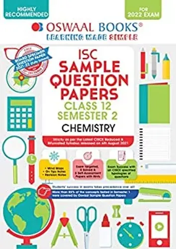 Oswaal ISC Sample Question Papers Class 12, Semester 2 Chemistry Book (For 2022 Exam)