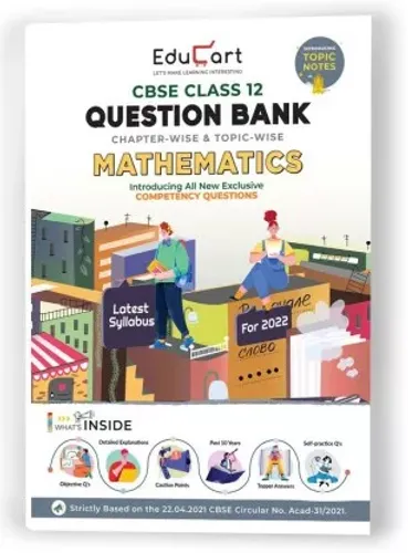 Educart Term 1 & 2 MATHEMATICS Class 12 CBSE Question Bank 2022 (Based on New MCQs Type Introduced in Latest CBSE Sample Paper 2021)