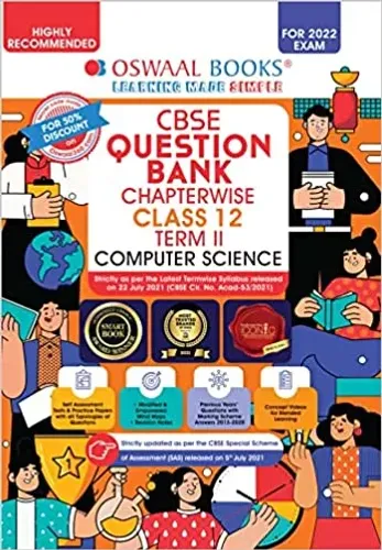 Oswaal CBSE Question Bank Chapterwise For Term 2, Class 12, Computer Science (For 2022 Exam) Paperback – 1 January 2022