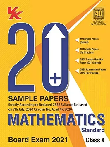 20 Plus CBSE Sample Papers Mathematics (Standard) Class 10 