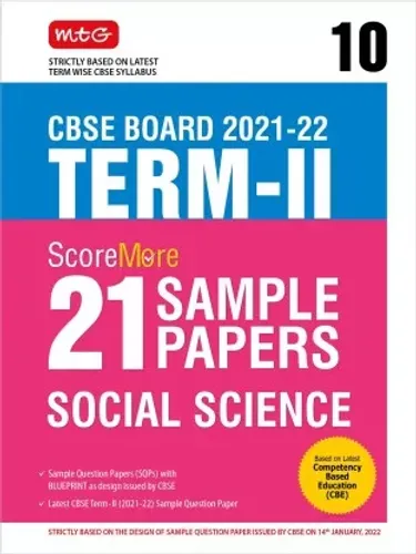 MTG ScoreMore 21 Sample Papers for CBSE Term 2 Class 10 Social Science, based on Latest Sample Paper, blueprint and marking scheme released by CBSE on 14th January 2022  (Paperback, MTG Editorial Board)