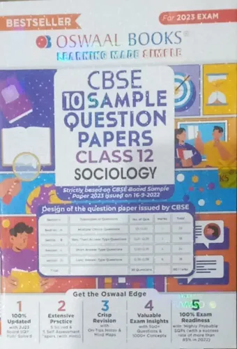 Oswaal CBSE Sample Question Papers Class 12 Sociology for 2023 Board Exam