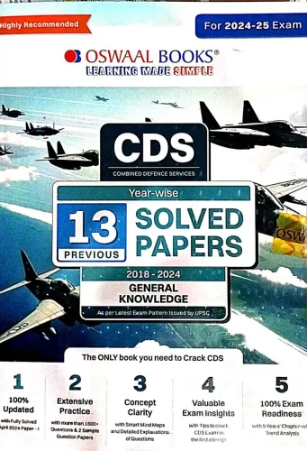 Cds General Knowledge 13 Previous Solved Papers(2024-2025)