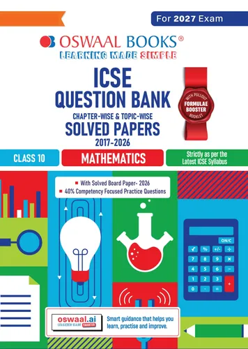 Class 10 ICSE Question Bank Mathematics (2017-2026) |For 2027 Exam Chapter-wise & Topic-wise with Competency Based Questions | Includes 2026 Paper- fully solved | Self-Assessment Papers | Practice Papers