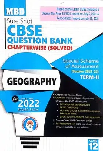 MBD Sure Shot Class 12 Question Bank Geography (Chapterwise Solved) Term-2 (Mar-Apr 2022) 