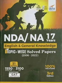 NDA/ NA 17 years English & General Knowledge Topic-wise Solved Papers 