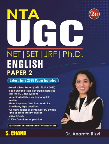 NTA UGC English Paper 2 Book (2nd Latest Edition) 2025 - 2026 | NET/SET/JRF & Ph.D (9789373597164) - Dr. Anamta Rizvi