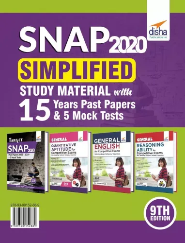 SNAP 2020 Simplified  Study Material with 15 Years Past Papers & 5 Mock Tests 9th Edition-set of 4 books