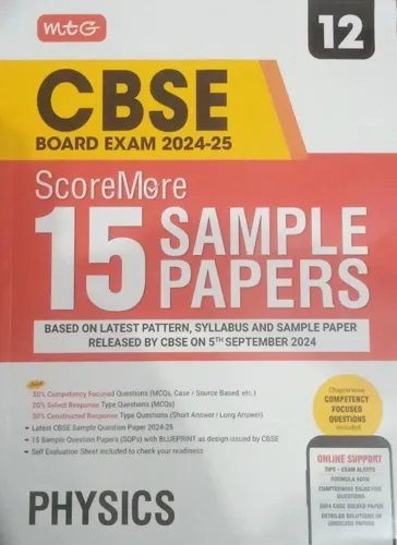 Score More 15 Sample Papers Physics-12 (2024-25)