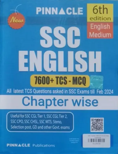 Ssc English 7600+tcs-mcq Chapterwise English Hindi Latest Edition 2024