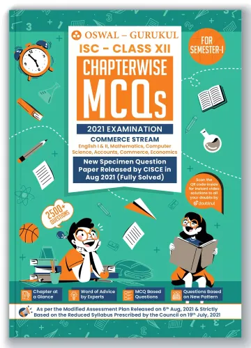 Chapterwise MCQs Commerce Book for ISC Class 12 Semester I Exam 2021 : 2500+ New Pattern Questions (English, Maths, Eco, Accts, Commerce, Computers