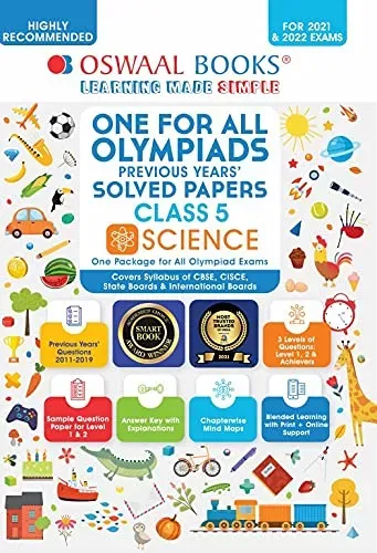 Oswaal Olympiad Previous 10 Years Solved Papers, Class-5 Science Book (For 2021 Exam)