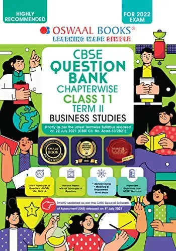 Oswaal CBSE Question Bank Chapterwise For Term-II, Class 11, Business studies (For 2022 Exam) 