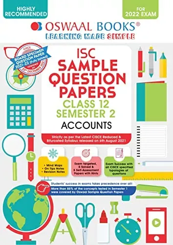 Oswaal ISC Sample Question Papers Class 12, Semester 2 Accounts Book (For 2022 Exam) 